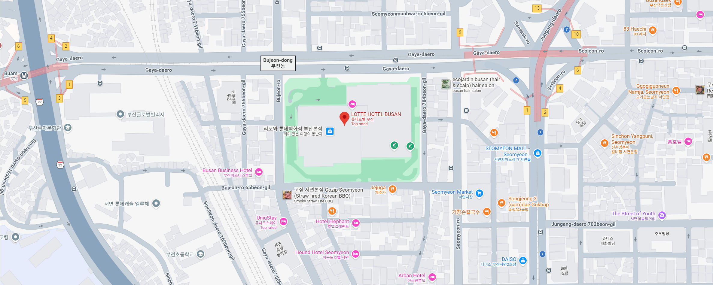 LOTTE HOTEL BUSAN Google Map